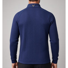 Callaway Quarter Zip Chev Jacquard Top Men's (Peacoat Navy 410)
