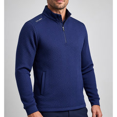 Callaway Quarter Zip Chev Jacquard Top Men's (Peacoat Navy 410)