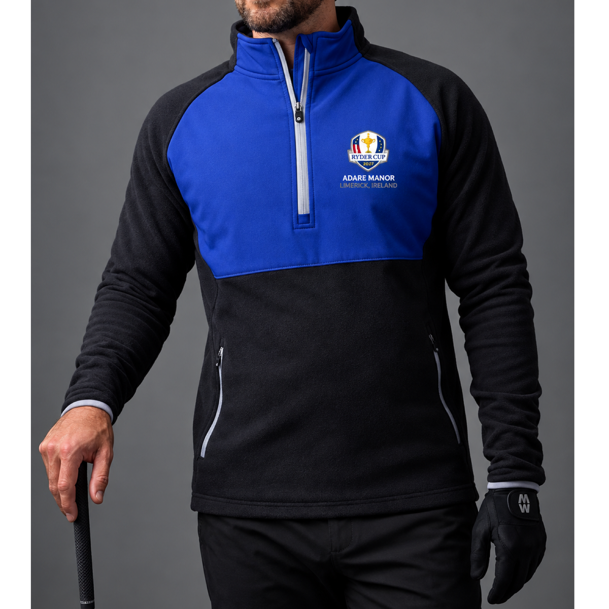 Sunderland Ryder Cup 2027 Sahara Fleece Men's (Black Electric Blue Silver)