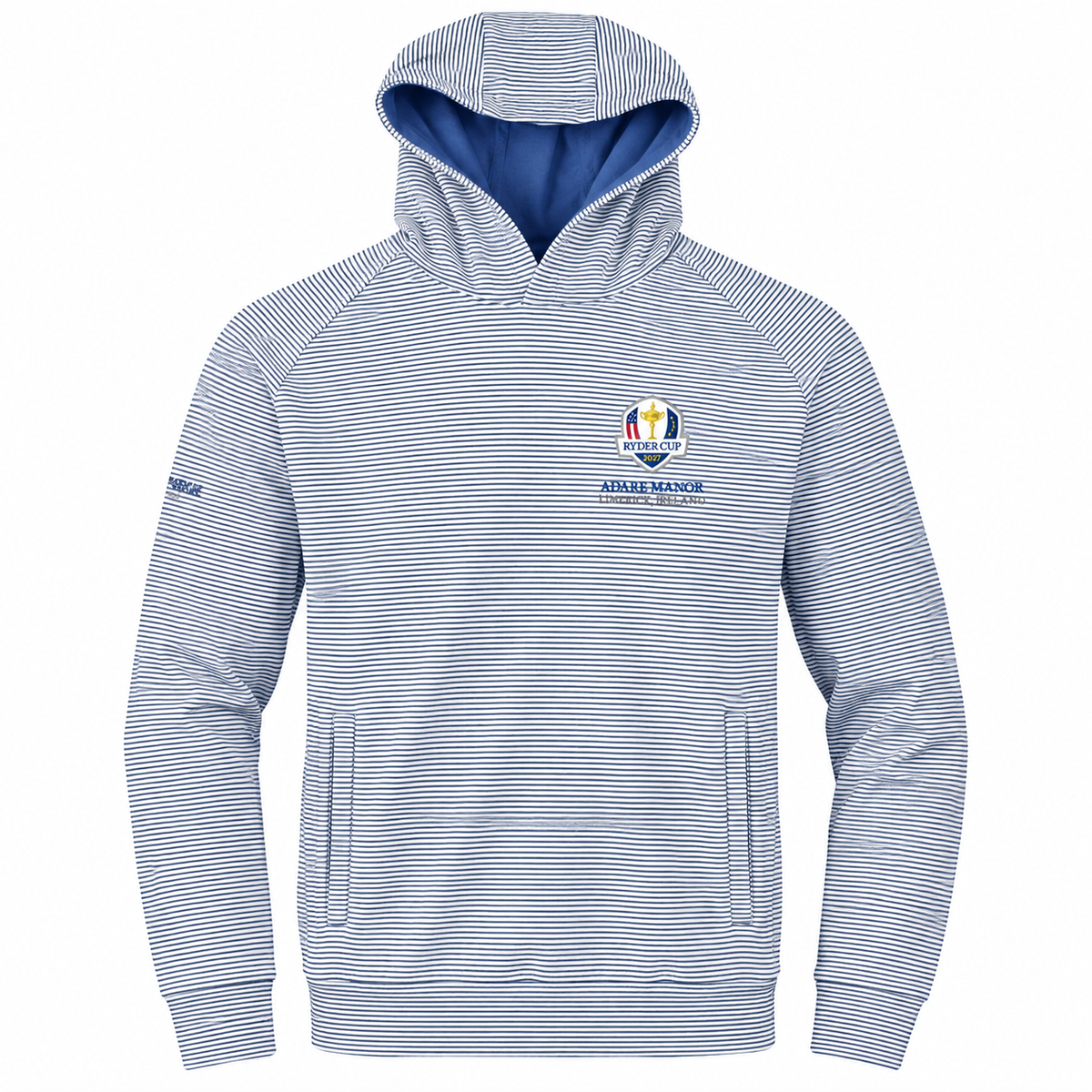 Glenmuir Ryder Cup 2027 Cameron Hoodie Men's (White Tahiti Blue Stripe)