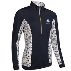 Glenmuir Ryder Cup 2027 Carina Half Zip Top Women's (Black Linen Cheetah)