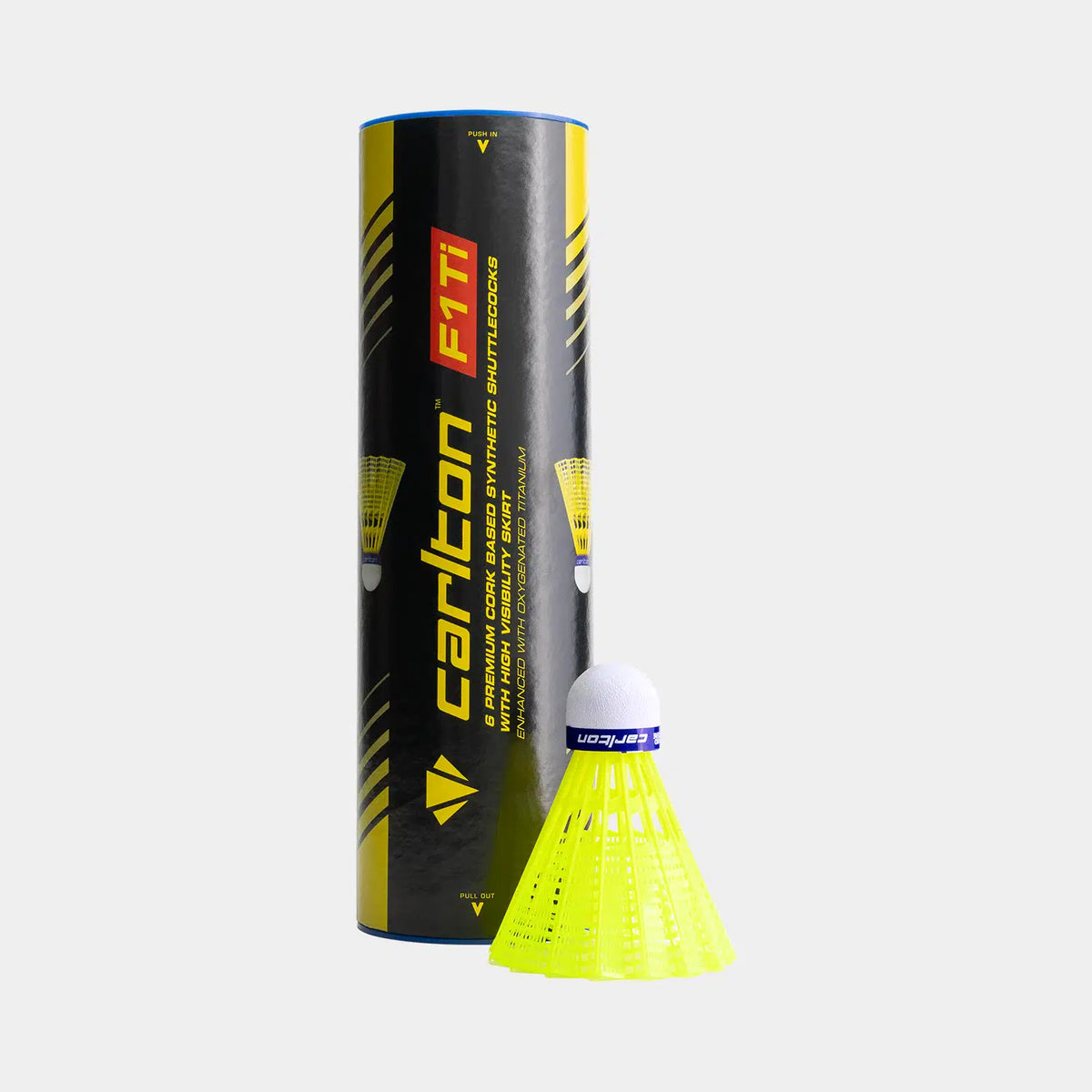 Carlton F1 TI Shuttlecocks x 6 (Yellow Shuttle Blue Medium Speed)
