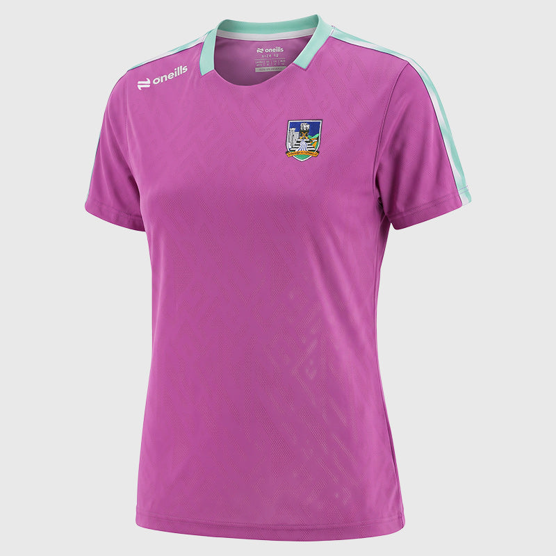 O'Neills Limerick GAA Imperium 060 T-Shirt Womens (Purple Green White)