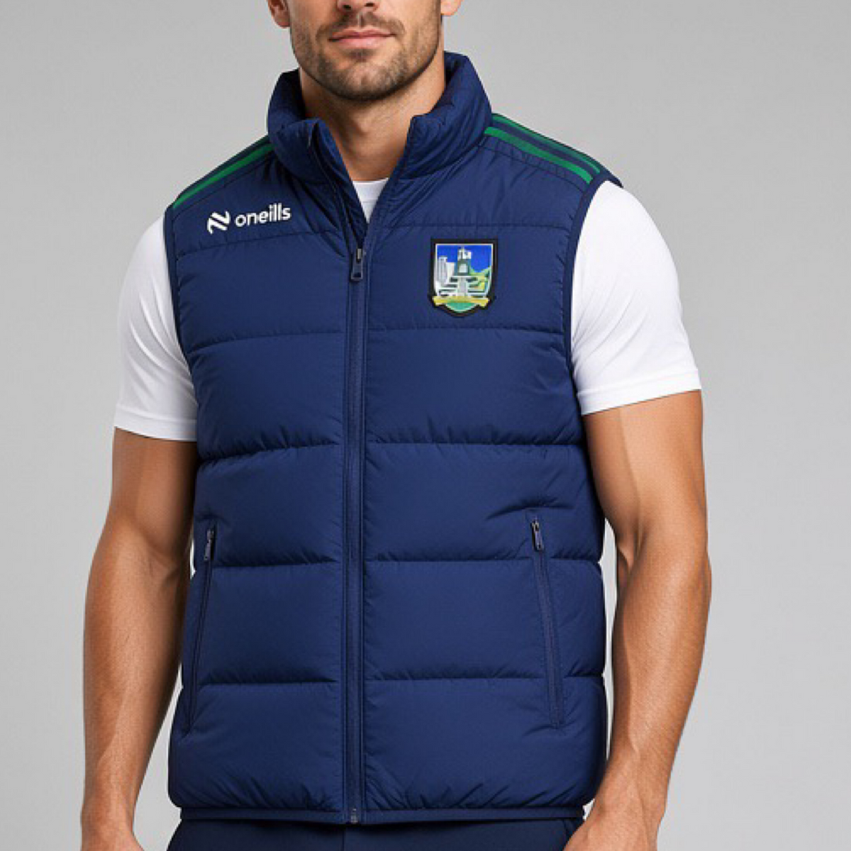 O'Neills Limerick Imperium 069 Padded Gilet Men's (Marine Green White)