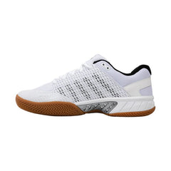 K Swiss Express Light Indoor Court Tennis Shoes Men's (White Black Silver 100)