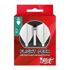Shot Flight Deck-One Piece Dart Flight and Shaft System Kite (White SF5473-M)
