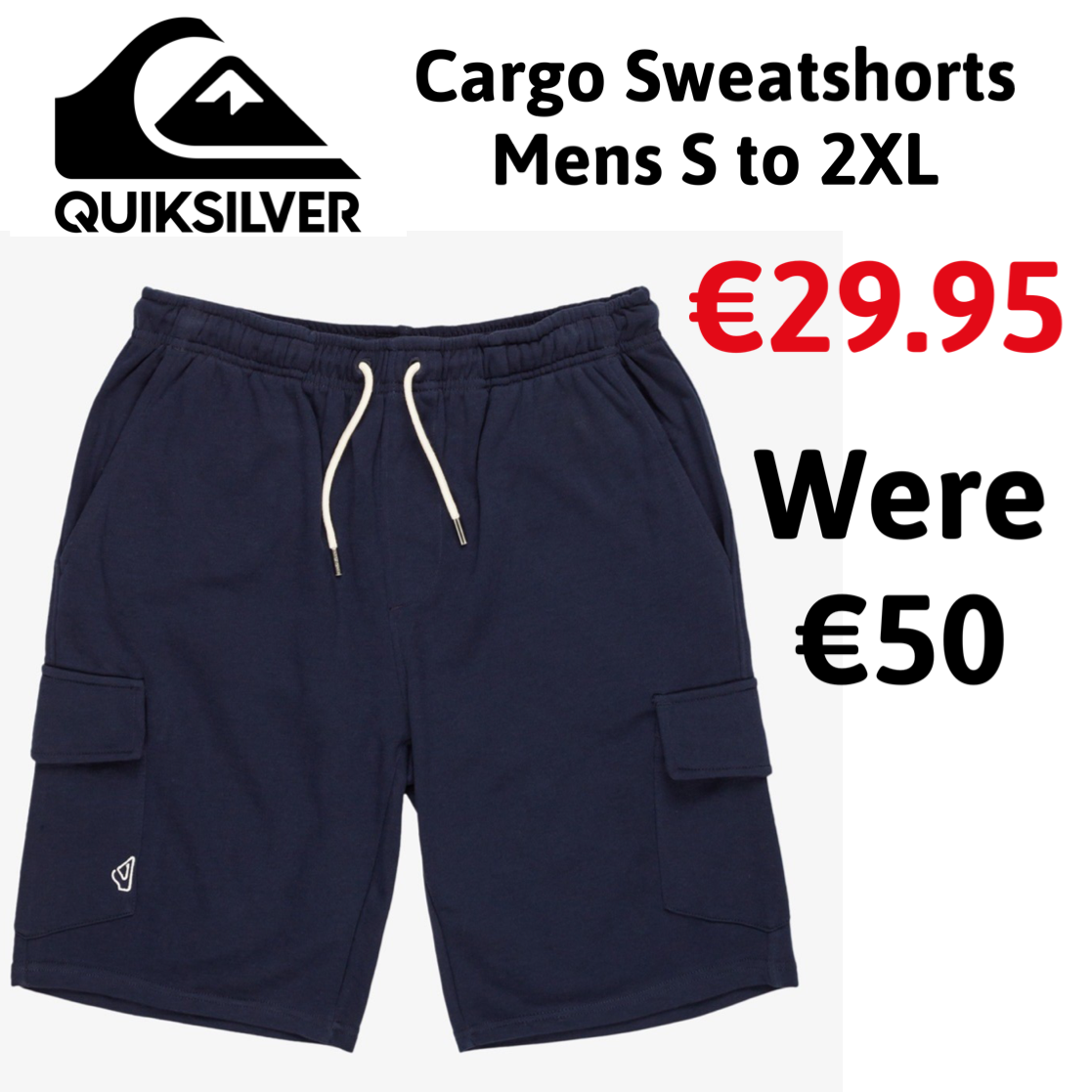 Quicksilver Cargo Sweat Shorts Men's (Navy BYJ0)