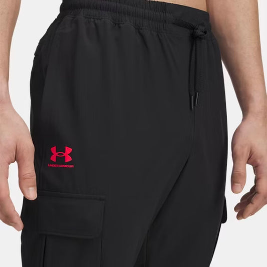 Under Armour Vibe Woven Cargo Pants Men's (Black Racer Red 002)