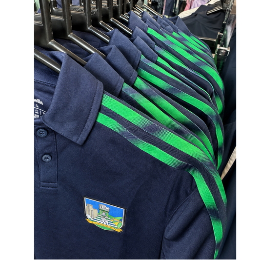 O'Neills Limerick GAA Imperium 061 Polo Shirt Men's (Marine Green White)
