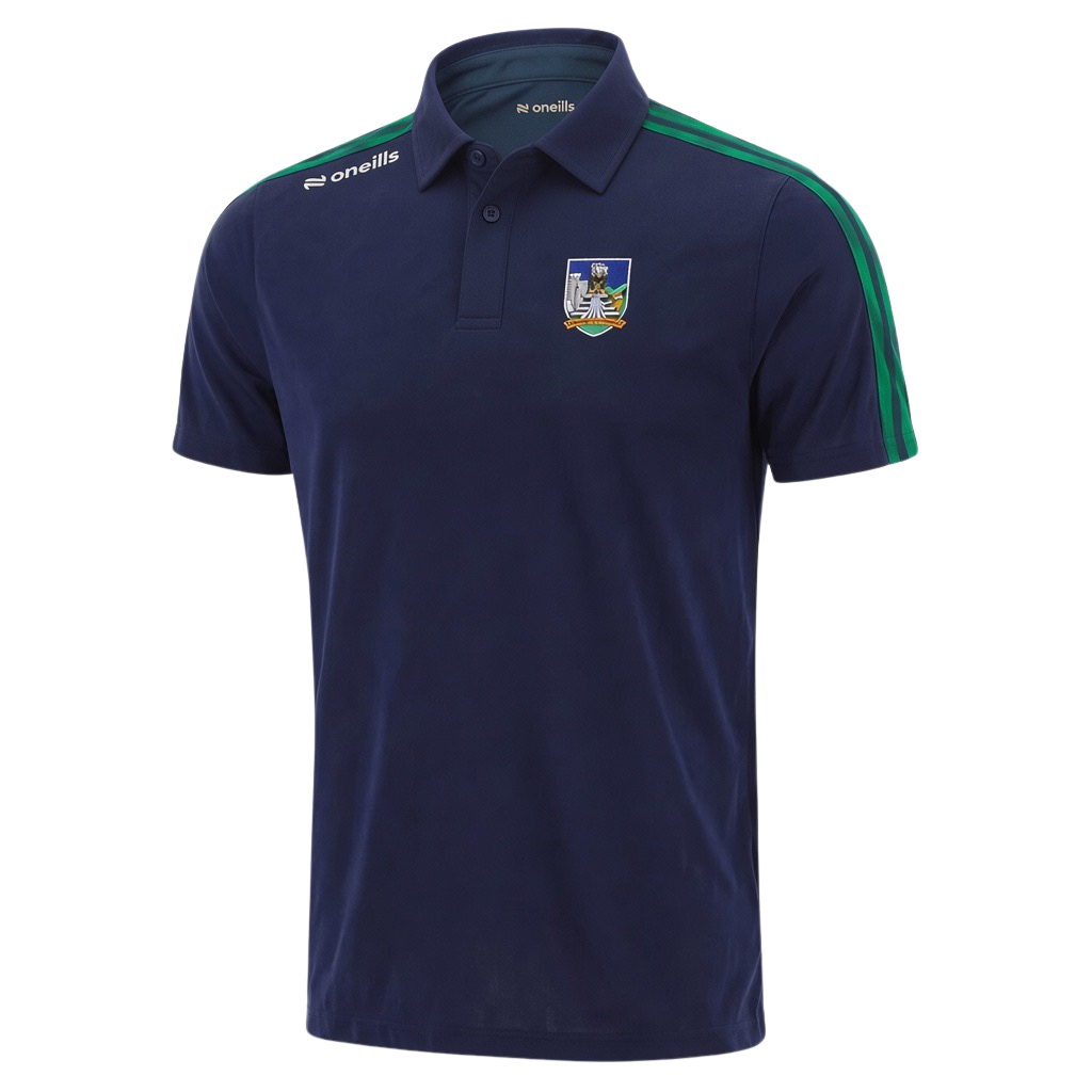 O'Neills Limerick GAA Imperium 061 Polo Shirt Men's (Marine Green White)