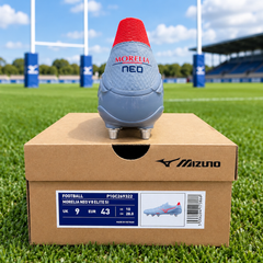 Mizuno Morelia Neo V Elite Soft Ground Rugby Boots Men's (Blue Finch Cornflower Blue Lava Orange)