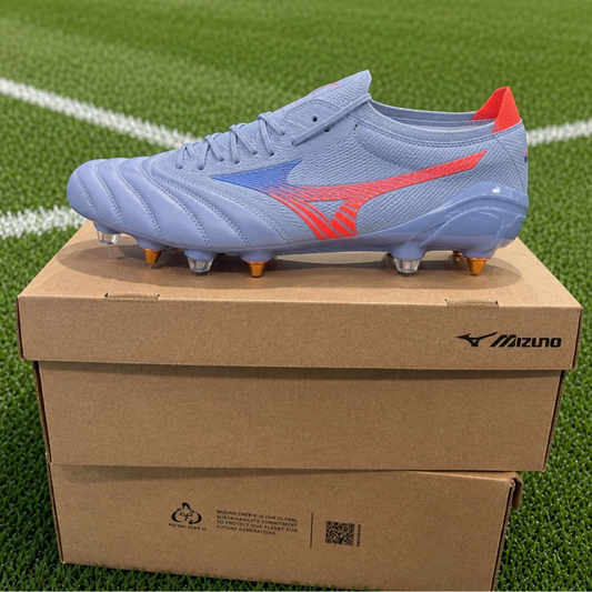 Mizuno Morelia Neo V Elite Mix Rugby Boots Men's (Blue Finch Cornflower Blue Lava Orange)