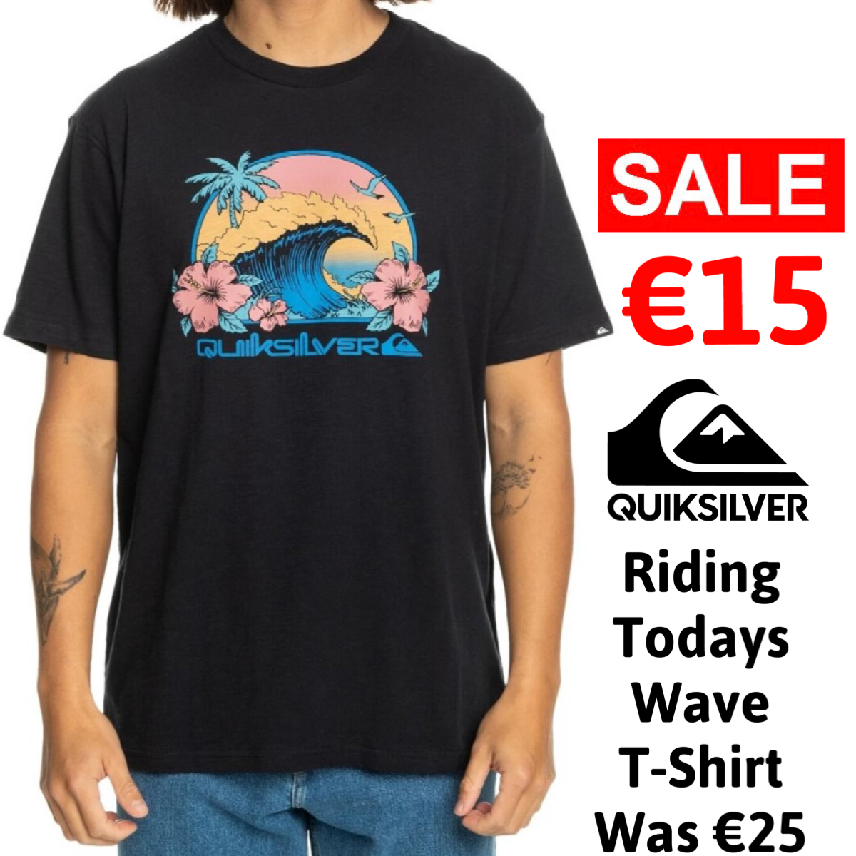 Quicksilver Riding Today T-Shirt Men's (Black KVJ0)