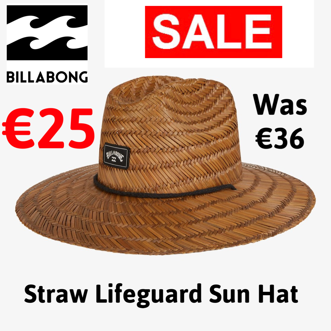 Billabong Straw Lifeguard Hat Unisex