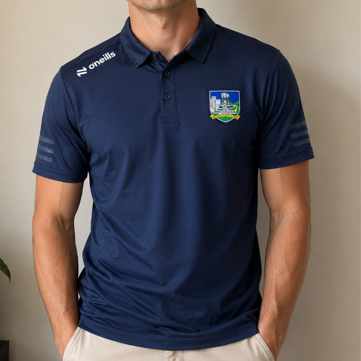 O'Neills Limerick GAA Axia 061 Polo Shirt Men's (Navy)