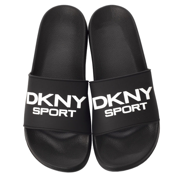 Dkny slides black cheap and white