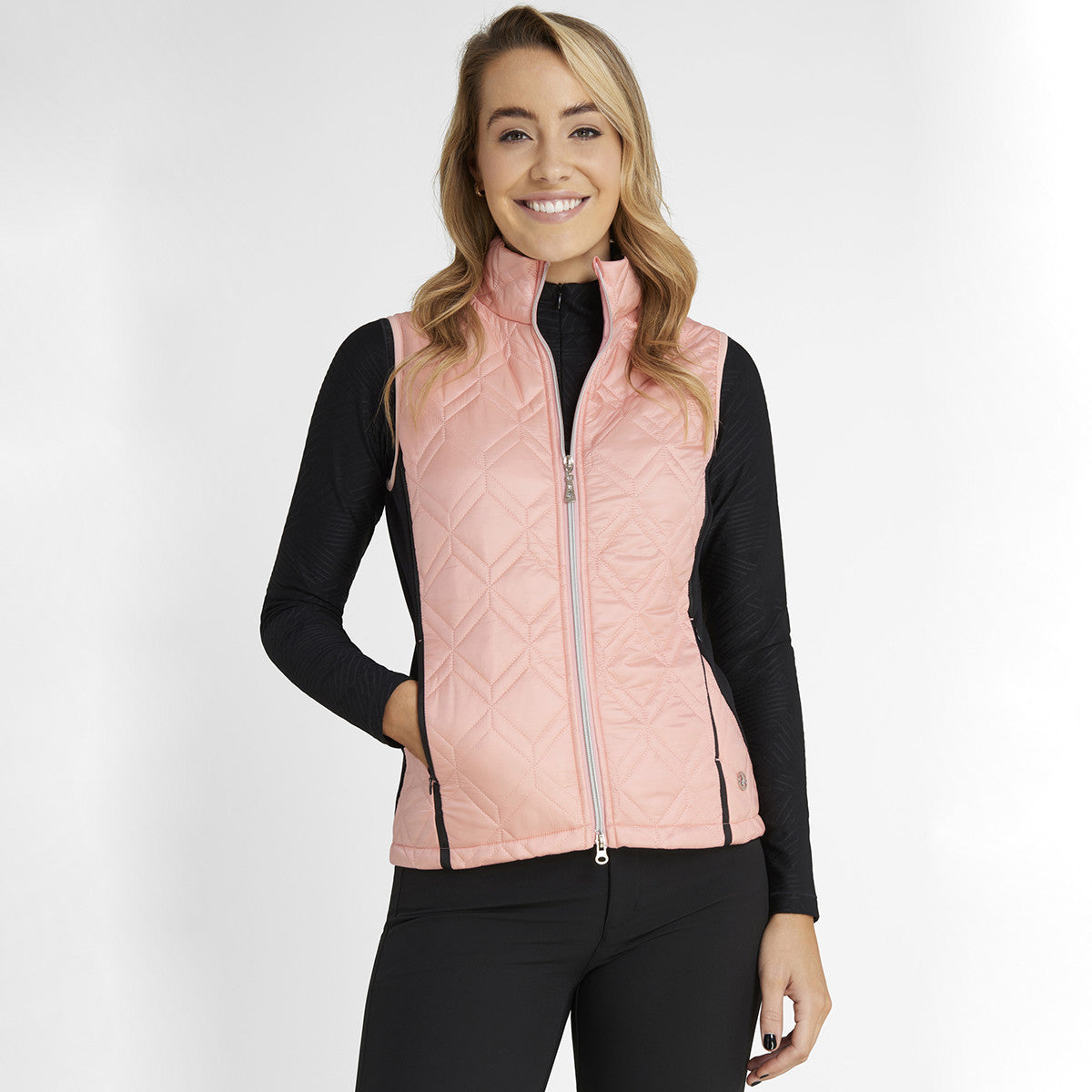 Green Lamb Gerry Quilted Gilet Ladies (Pink Black)