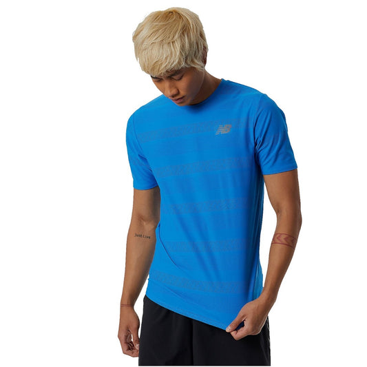 New Balance Q Speed Jacquard Men's Short Sleeve T-shirt (Blue)