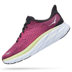 Hoka Clifton 8 Ladies Running Shoes (Purple White)
