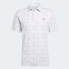 Adidas Jaquard Lines Polo Shirt Men's (White Grey)