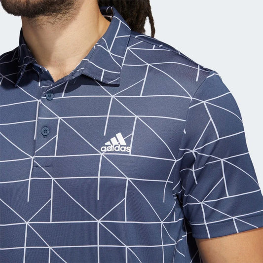 Adidas Jaquard Lines Polo Shirt Men's (Navy White)