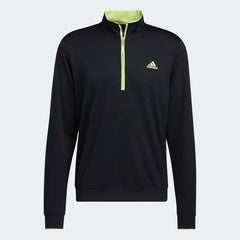 Adidas Golf 1-4 Zip Sweatshirt Mens (Black Lime)