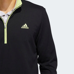 Adidas Golf 1-4 Zip Sweatshirt Mens (Black Lime)