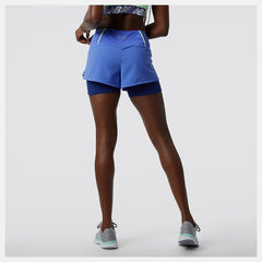 New Balance Printed Impact Run 2 in 1 Shorts Womens 