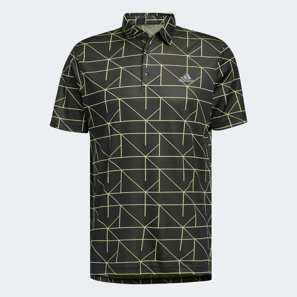 Adidas Jaquard Lines Polo Shirt Men's (Black Lime)