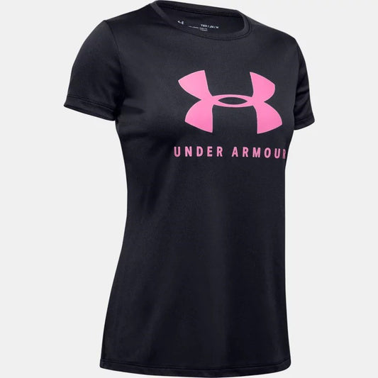 Under Armour Tech Big Logo T-Shirt Girls (Black 001)