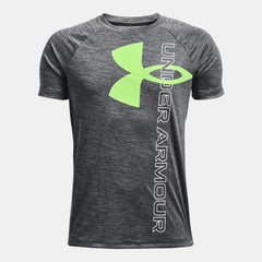 Under Armour Tech Split LogoT-Shirt Junior (Black Green 003)