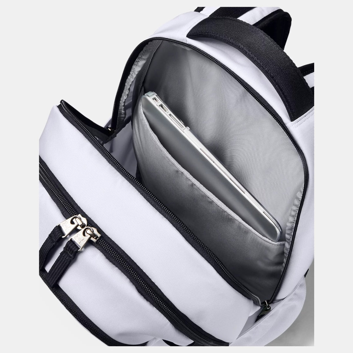 Under Armour Hustle 5.0 Backpack (White Black 100)