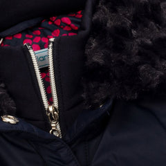 Green Lamb Georgia Fun Fur Collar Padded Jacket Women’s (Navy Purple)
