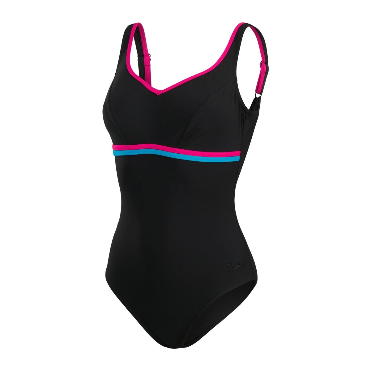 Speedo Solid Shaping Contourluxe Women's Swimsuit (Black Pink)