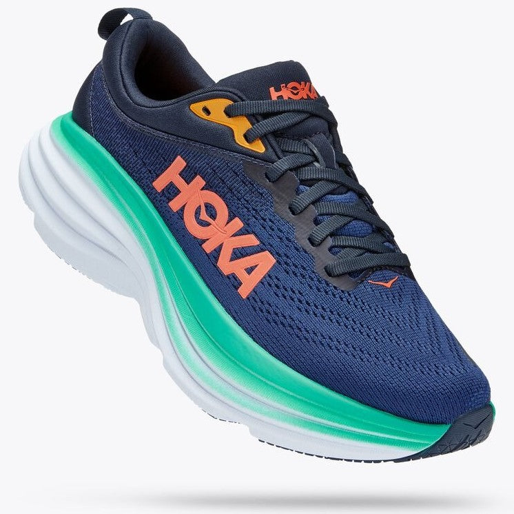 Hoka Bondi 8 Women's Running Shoes Wide (Outer Space Bellwether Blue)