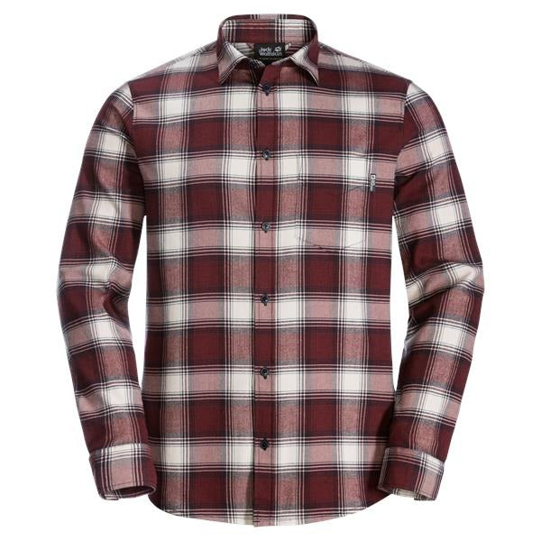 Jack Wolfskin Wanderweg Shirt Men's (Cordovan Red Checks)