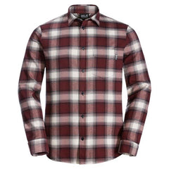 Jack Wolfskin Wanderweg Shirt Men's (Cordovan Red Checks)
