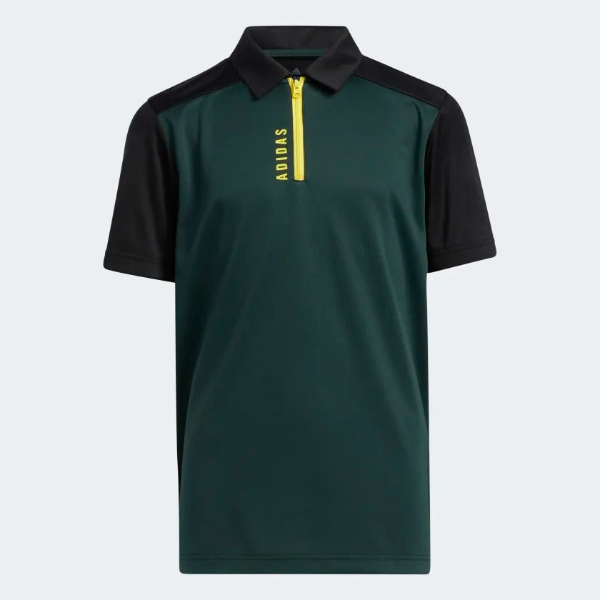 Adidas Golf Zip Polo Shirt Junior (Shadow Green)