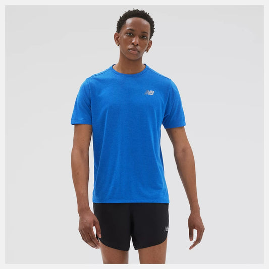 New Balance Printed Impact Run Short Sleeve Men's (Blue)