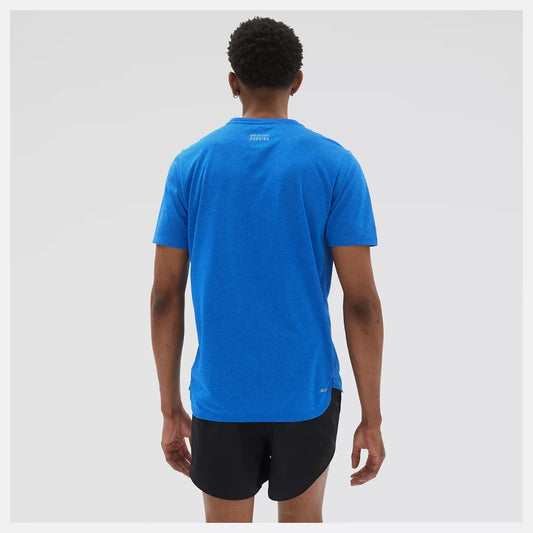 New Balance Printed Impact Run Short Sleeve Men's (Blue)