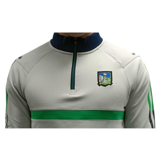 O'Neills Limerick GAA Peak Hybrid Half Zip Top 244 Junior (Silver Emerald Marine)
