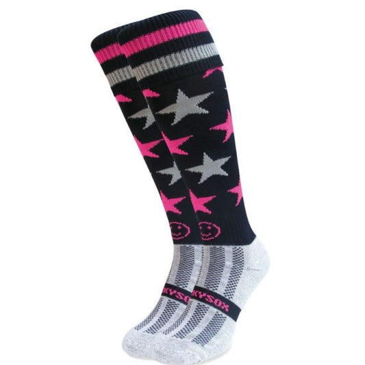 Wacky Sox Super Stars Hockey Socks Girl's (Black Pink)