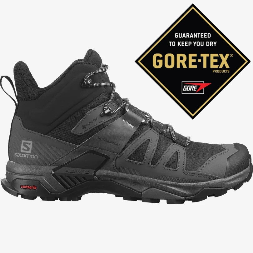 Salomon X Ultra 4 Mid GoreTex Hiking Boots Men's (Black Magnet Pearl Blue)