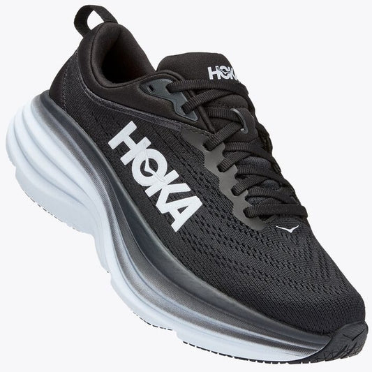 Hoka Bondi 8 Running Shoes Women's (Black White) Wide