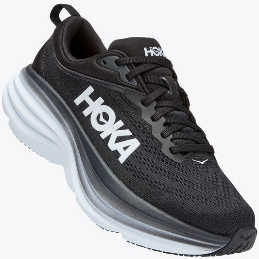 Hoka Bondi 8 Running Shoes Mens (Black White)