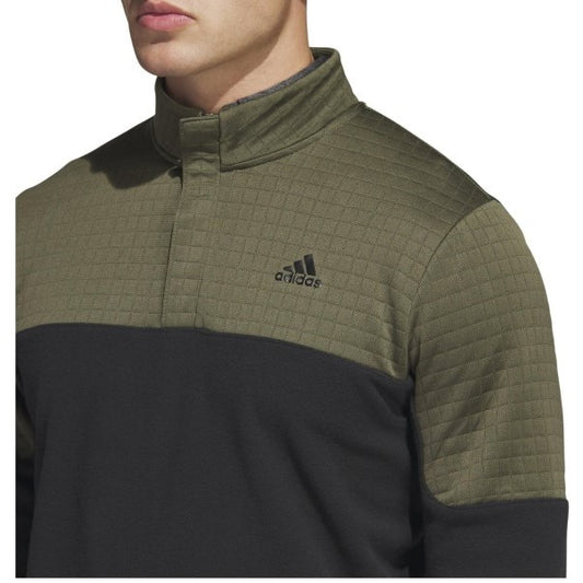Adidas Golf DWR Colourblock Quarter Zip Sweatshirt Men's (Olive Black)