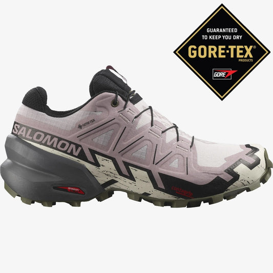 Salomon Speedcross 6 Gore Tex Trail Shoes Women's (Ashes of Roses Olive)