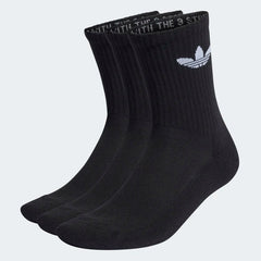 Adidas Cushioned Trefoil Mid Cut Crew Socks 3 Pack Unisex