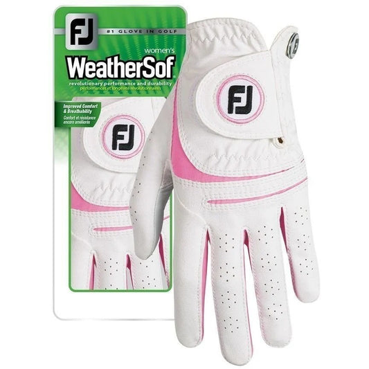 Footjoy Weathersof Golf Glove Womens Left Hand (White Pink)