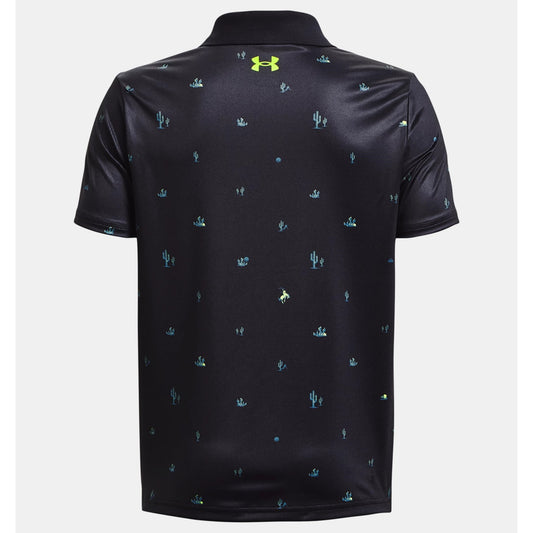 Under Armour Performance Golf Polo Shirt Boys (Black Lime 001)